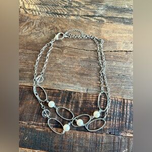 Elegant Silver Pearl Necklace